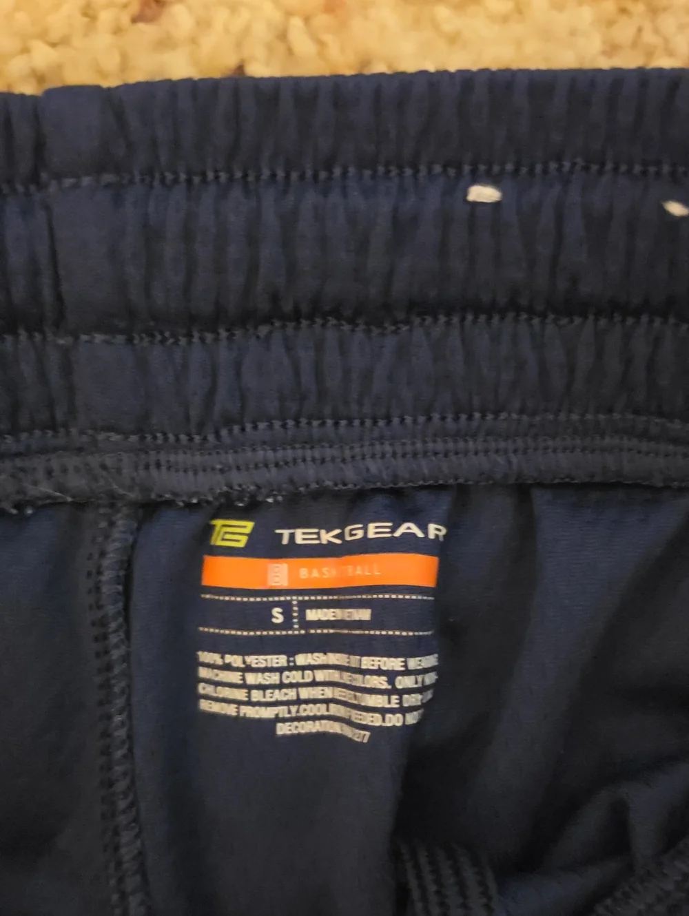 tek gear Navy Athletic Shorts with Bright Blue Side Panels